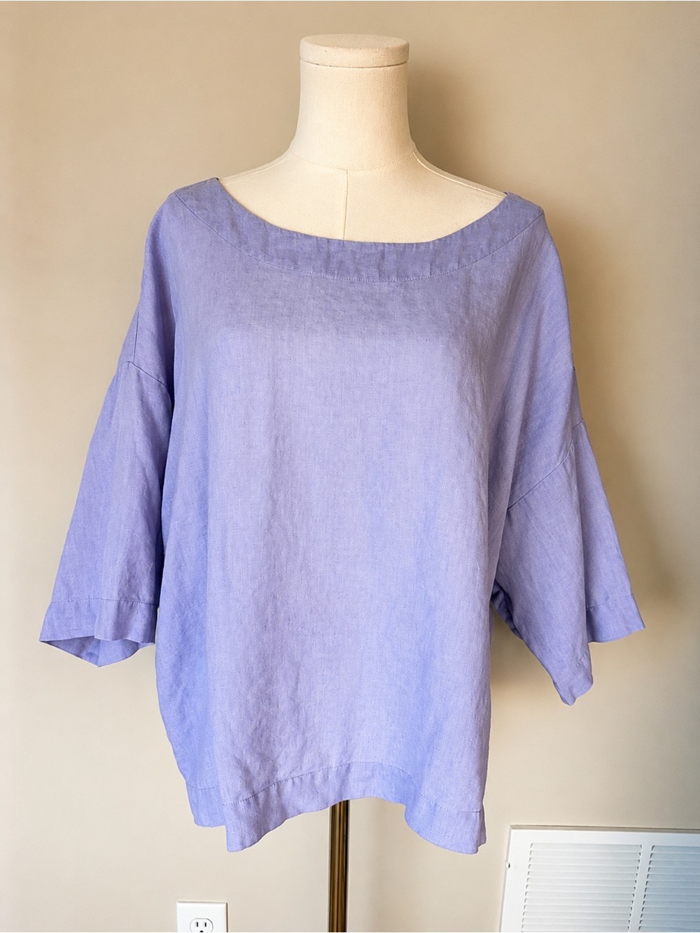 J.Jill Pure Jill 100% Linen Lavender Oversized Lagenlook Top Medium
